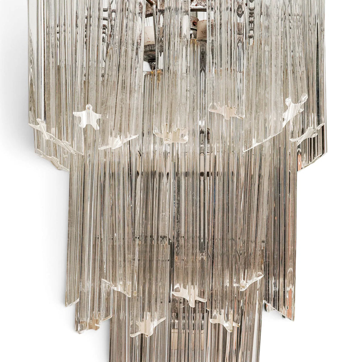 Large Vintage Italian Murano Glass Prism Chandelier — Venini Style