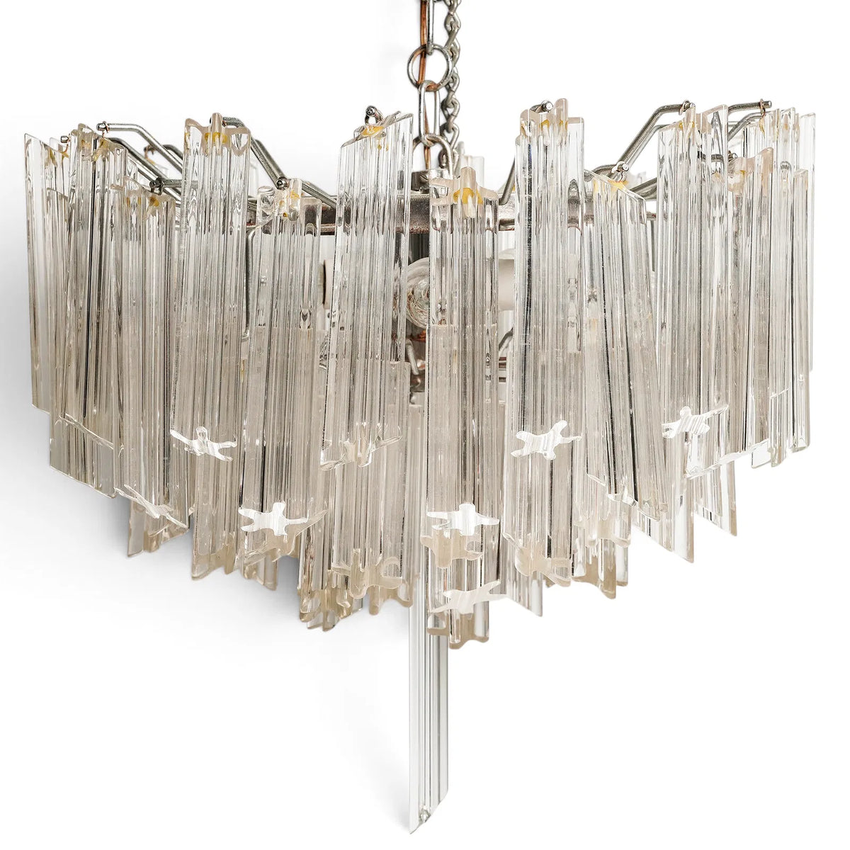 Vintage Italian Murano Glass Prism Chandelier — Mid-20th Century