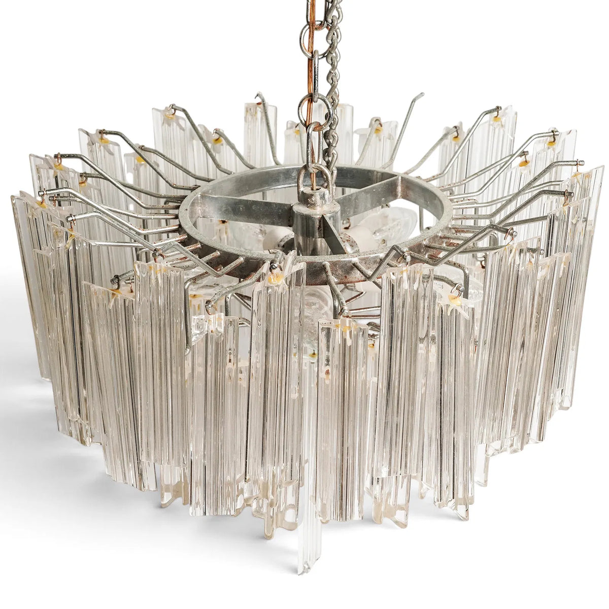 Vintage Italian Murano Glass Prism Chandelier — Mid-20th Century
