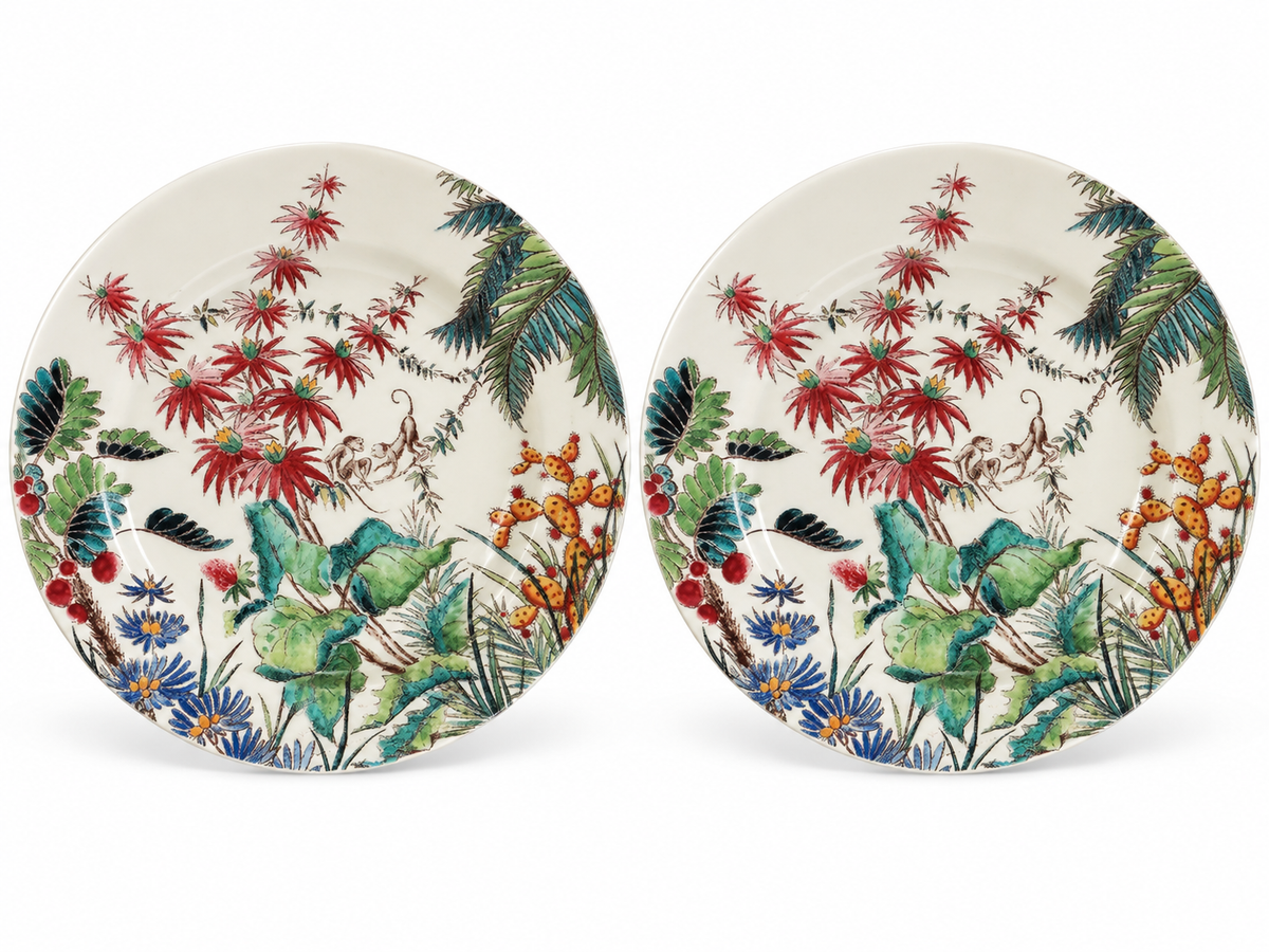 Vintage Gien France “Tamarin” Small Plates / Wine Coasters — Set of 4