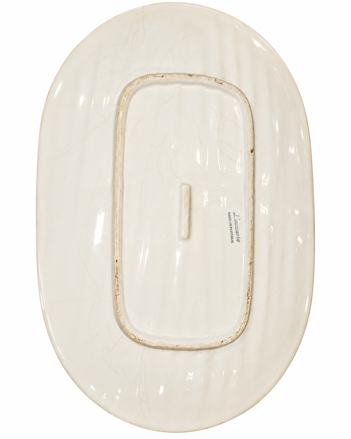 Vintage Loucarte Portugal White Asparagus Serving Platter — Sculptural Majolica