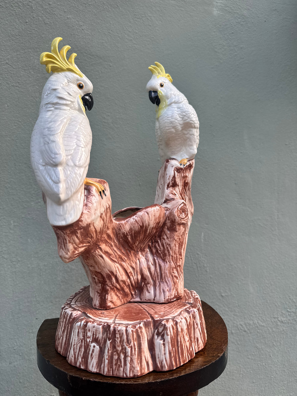 Vintage American Double Cockatoo Ceramic Planter, c. 1960s–70s