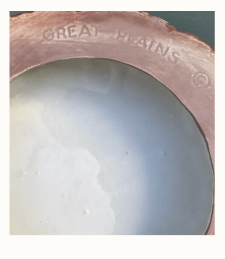Great Plains USA marking on vintage cockatoo planter