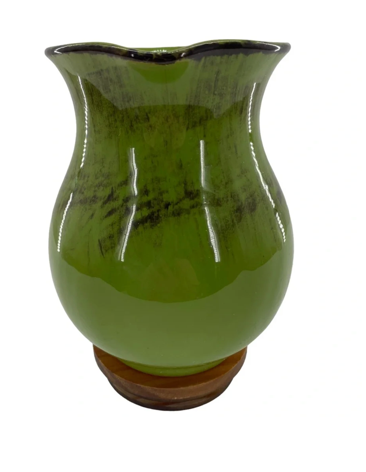 Vintage De Silva Terre d’Umbria Green Glazed Terracotta Pitcher — Made in Italy