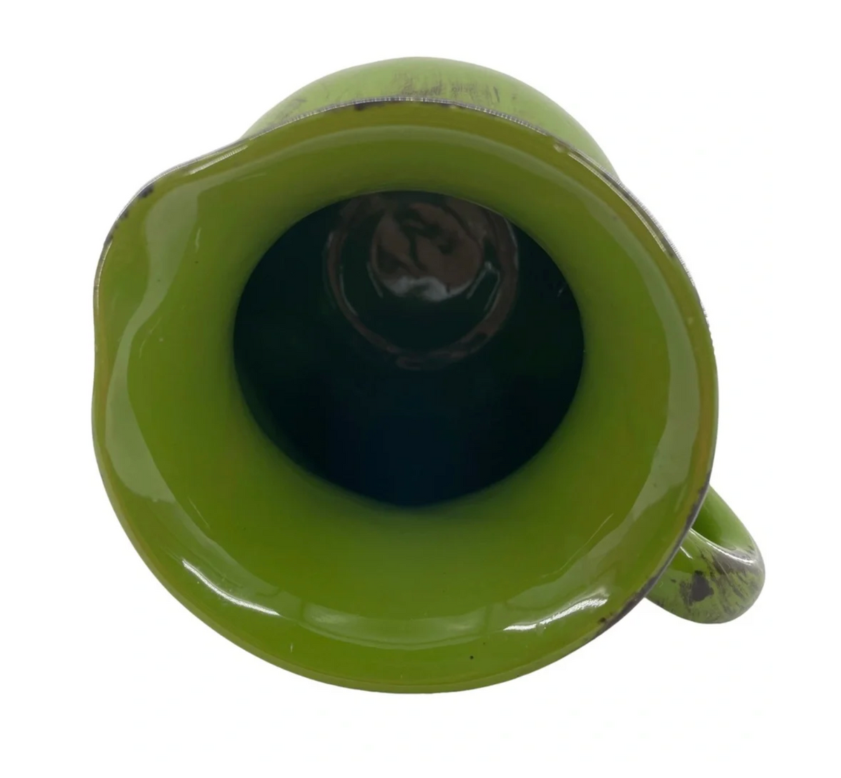 Vintage De Silva Terre d’Umbria Green Glazed Terracotta Pitcher — Made in Italy