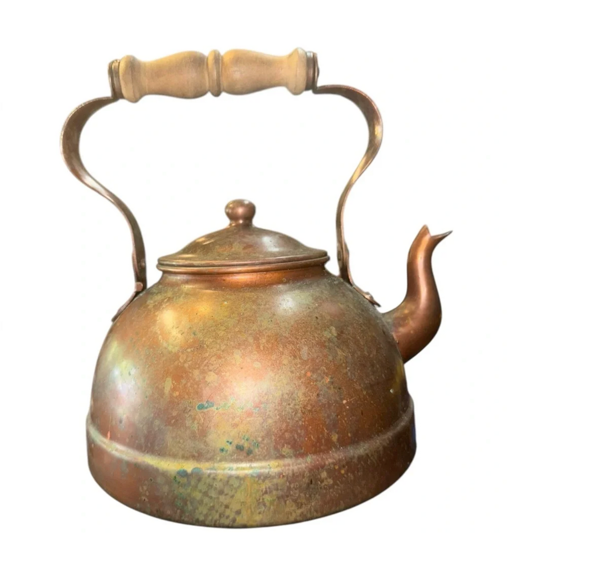 Vintage TAGUS Copper Kettle with Wooden Handle — Made in Portugal