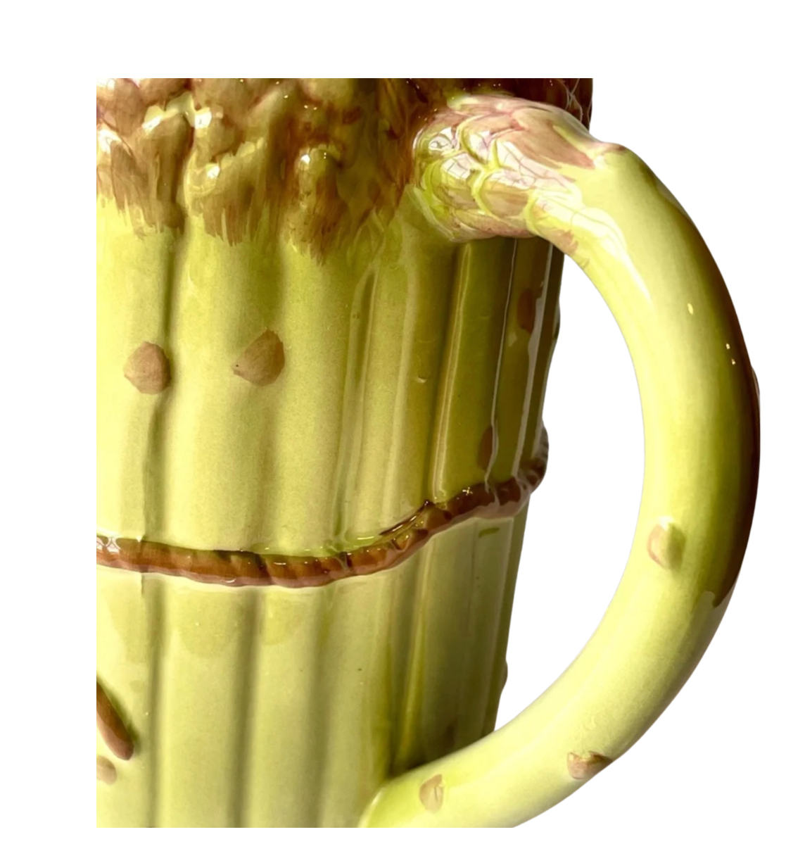 Vintage Albert Kessler Majolica Asparagus Pitcher — Sculptural Vegetable Jug