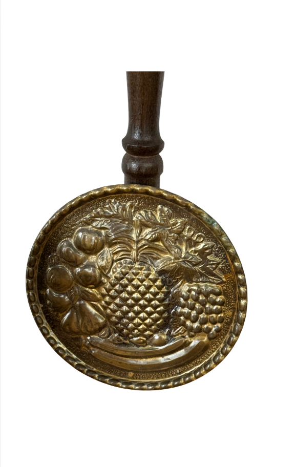 Vintage English Brass Fruit-Motif Silent Butler / Crumb Catcher — Choice of 2, c. 1960s