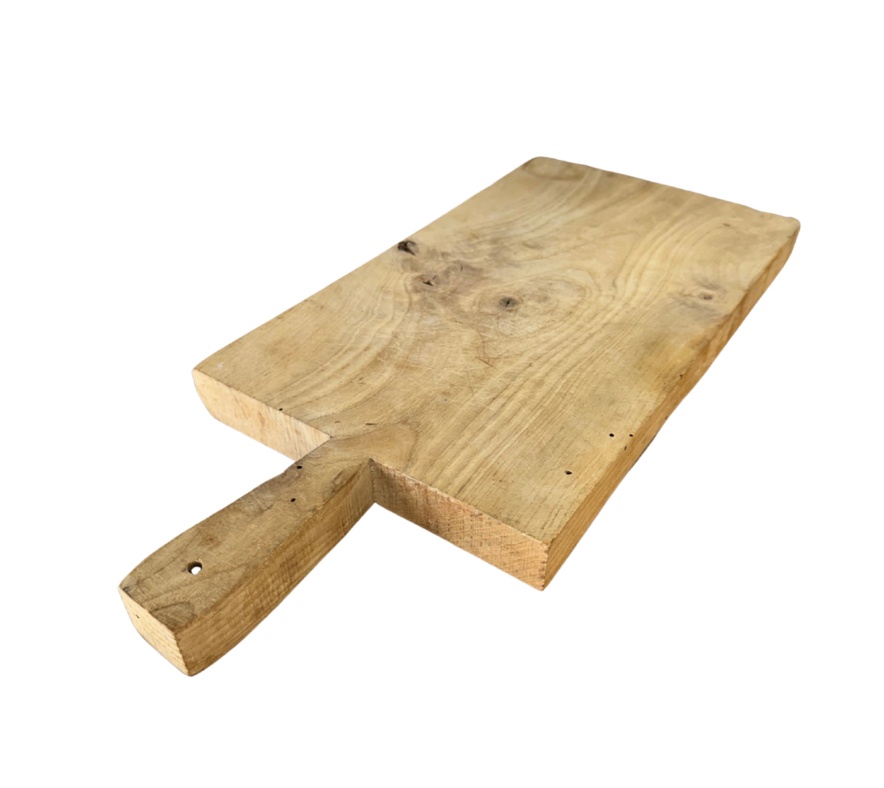 Antique French Provincial Hardwood Paddle Cutting Board, c. 1900–1930