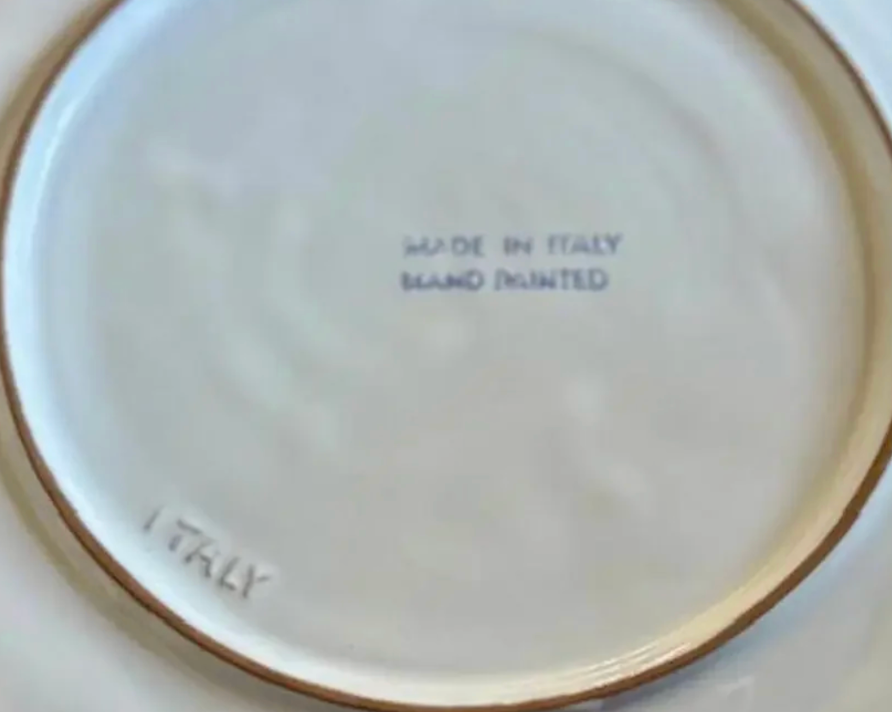 Vintage Italian Hand-Painted Ceramic Fish-Shaped Serving Plate — Made in Italy