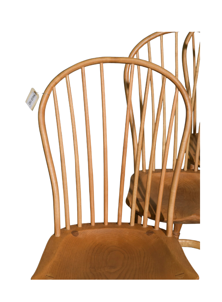 Vintage Spindle-Back Dining Chairs — Set of Four
