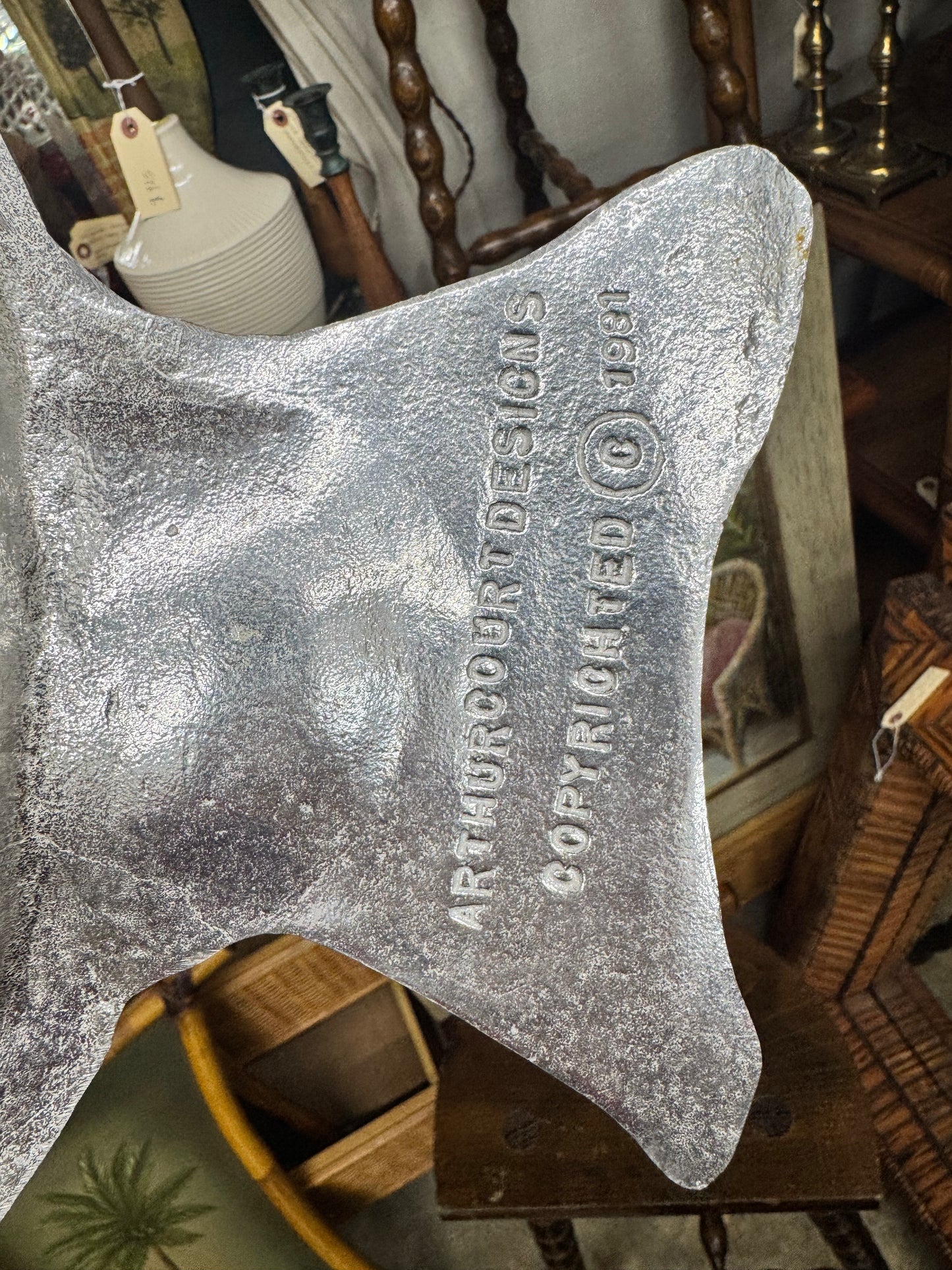 Vintage Arthur Court Fish Bowl — Cast Aluminum, 1981