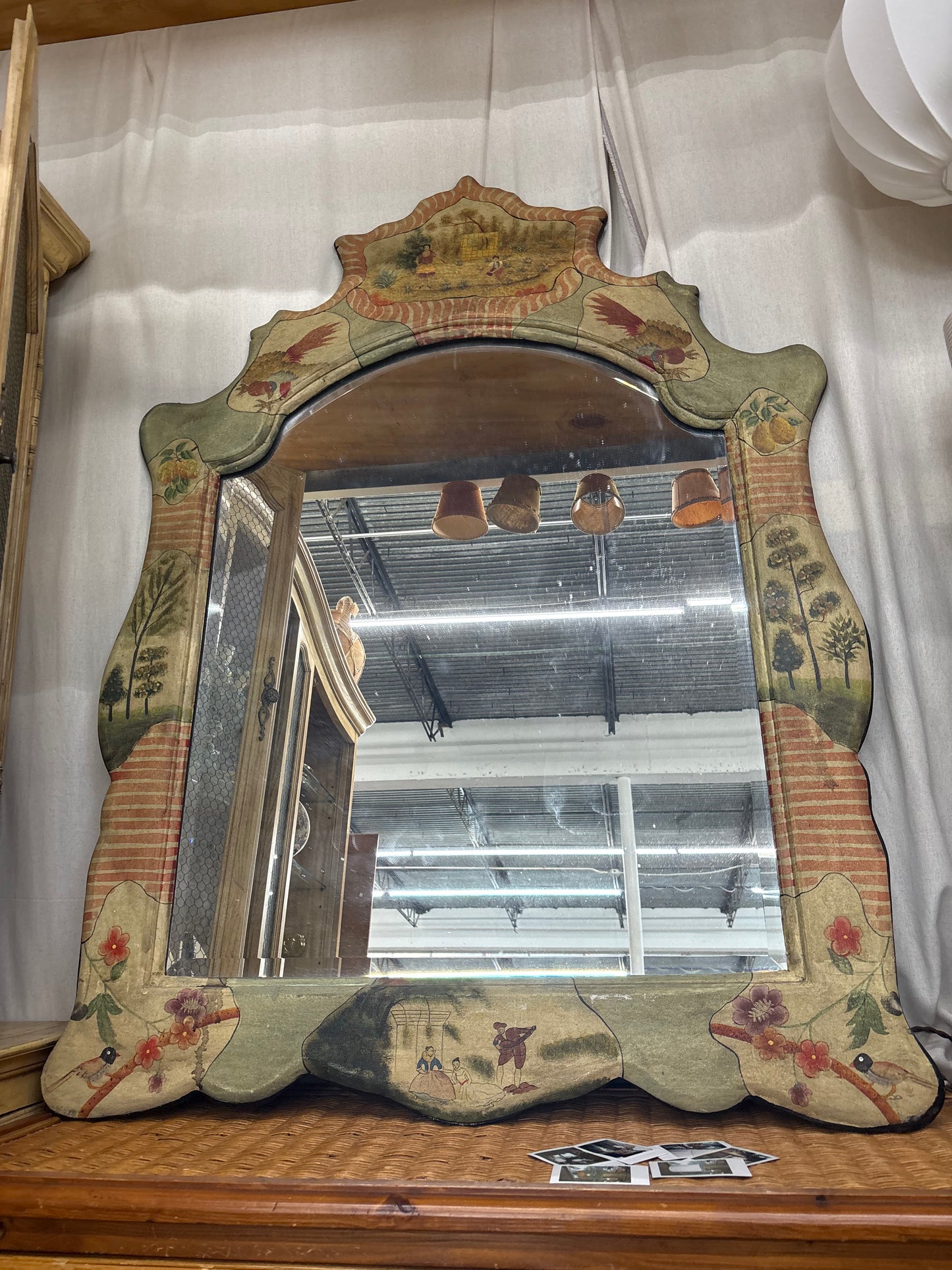 arge statement mirror, canvas covered mirror,