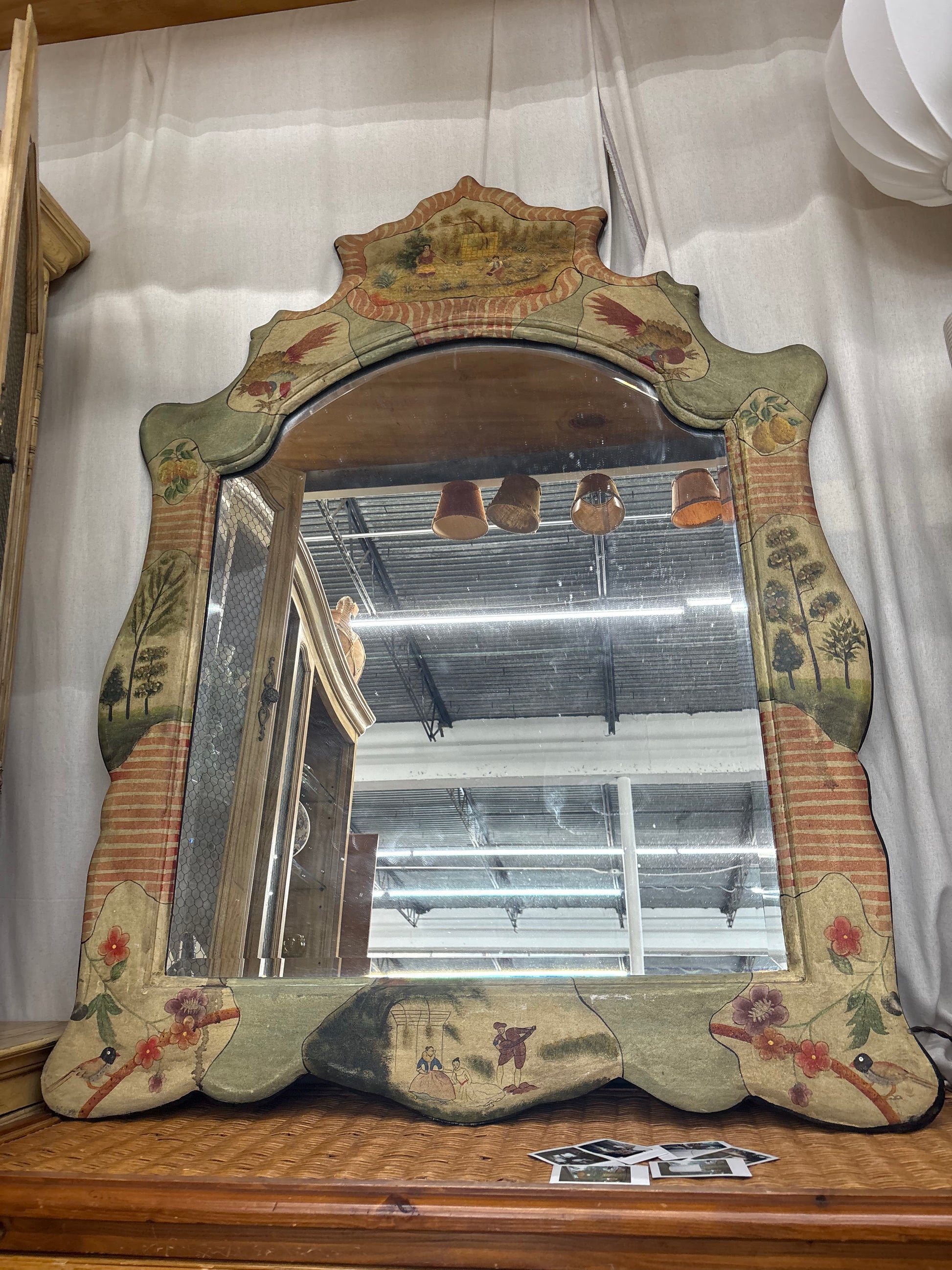 arge statement mirror, canvas covered mirror,