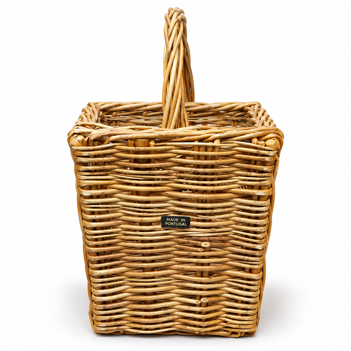 Vintage Portuguese Woven Wine Bottle Basket — Six-Bottle Carrier