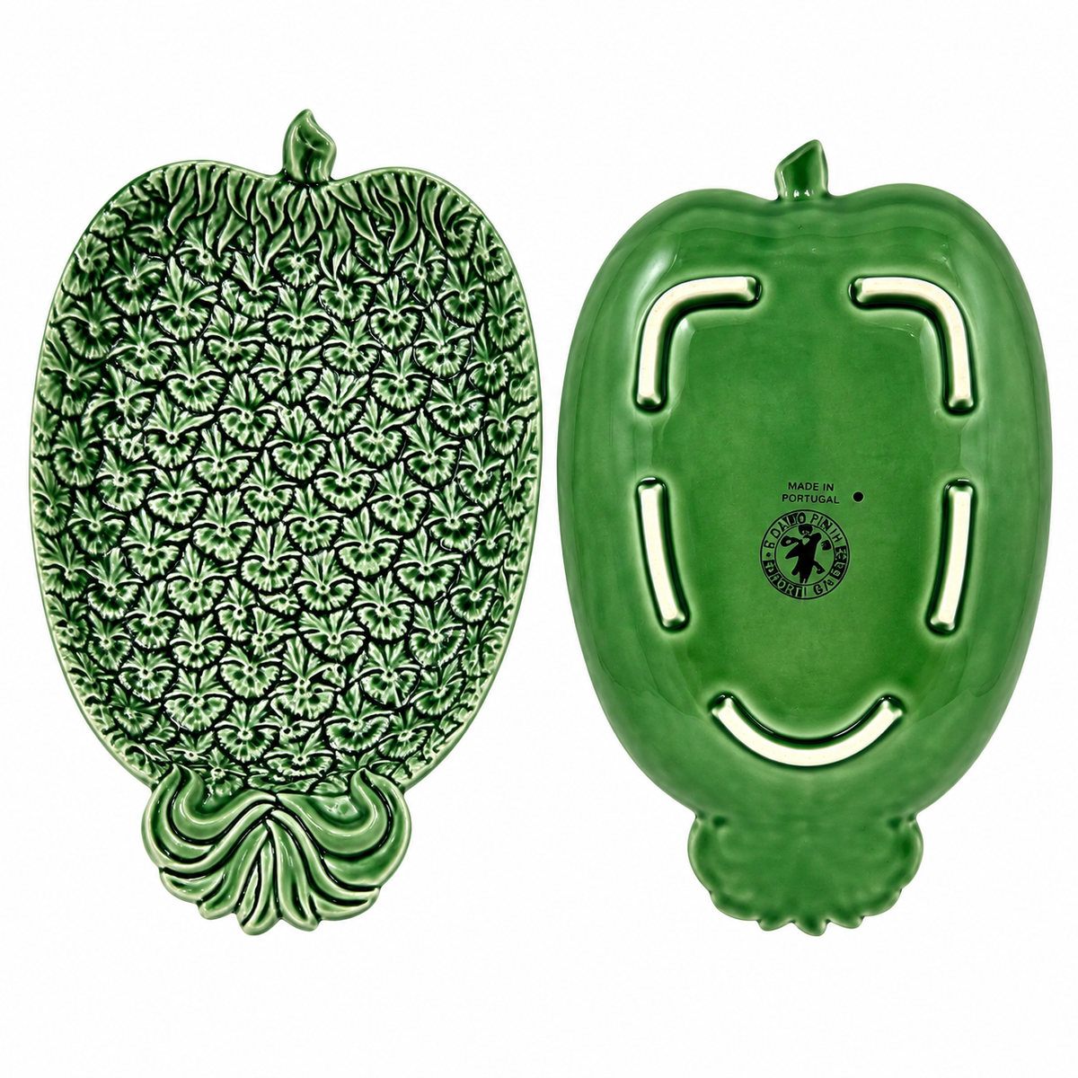 Bordallo Pinheiro Green Majolica Pineapple Serving Tray — Portugal