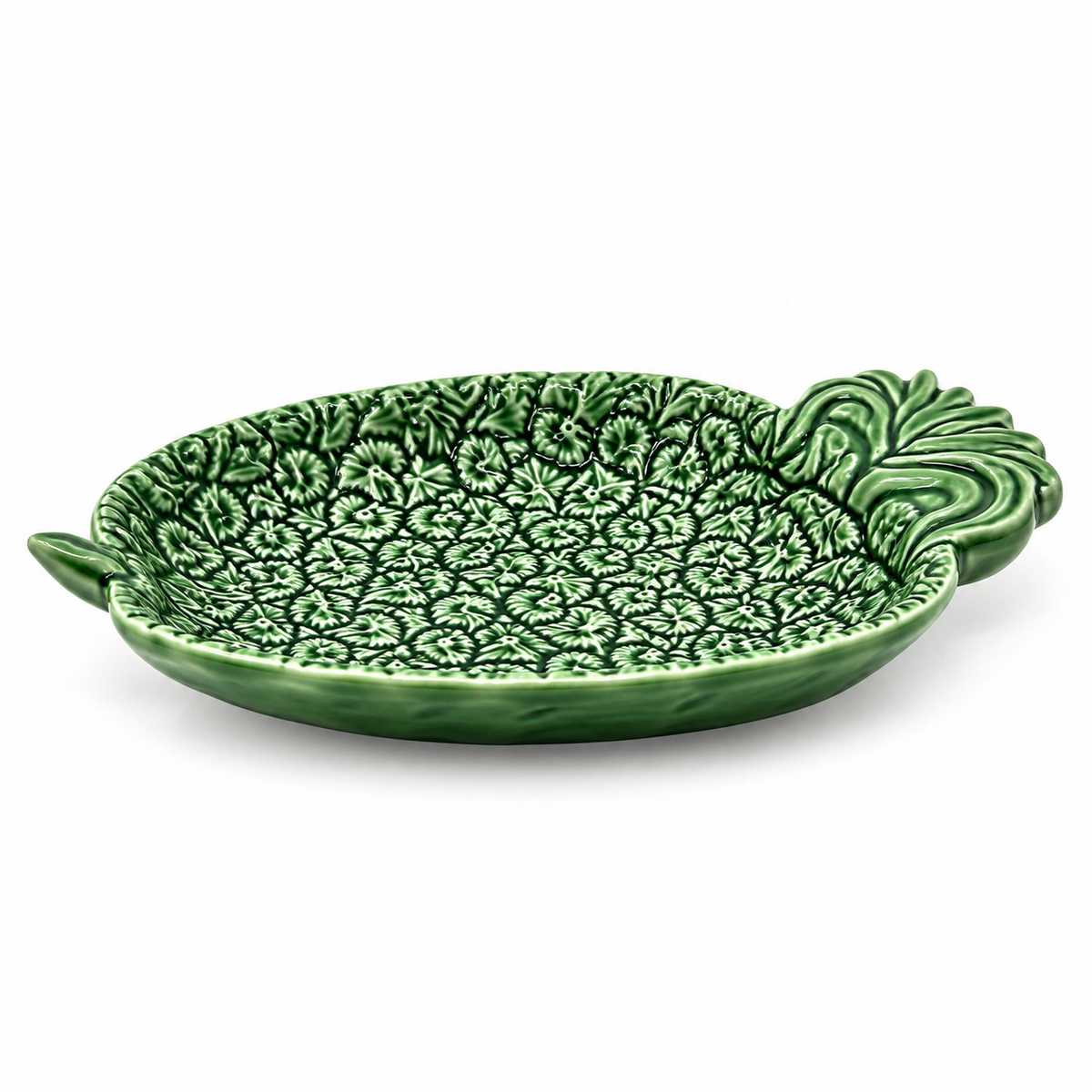 Bordallo Pinheiro Green Majolica Pineapple Serving Tray — Portugal