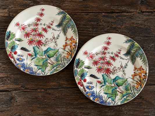 Vintage Gien France “Tamarin” Small Plates / Wine Coasters — Set of 4