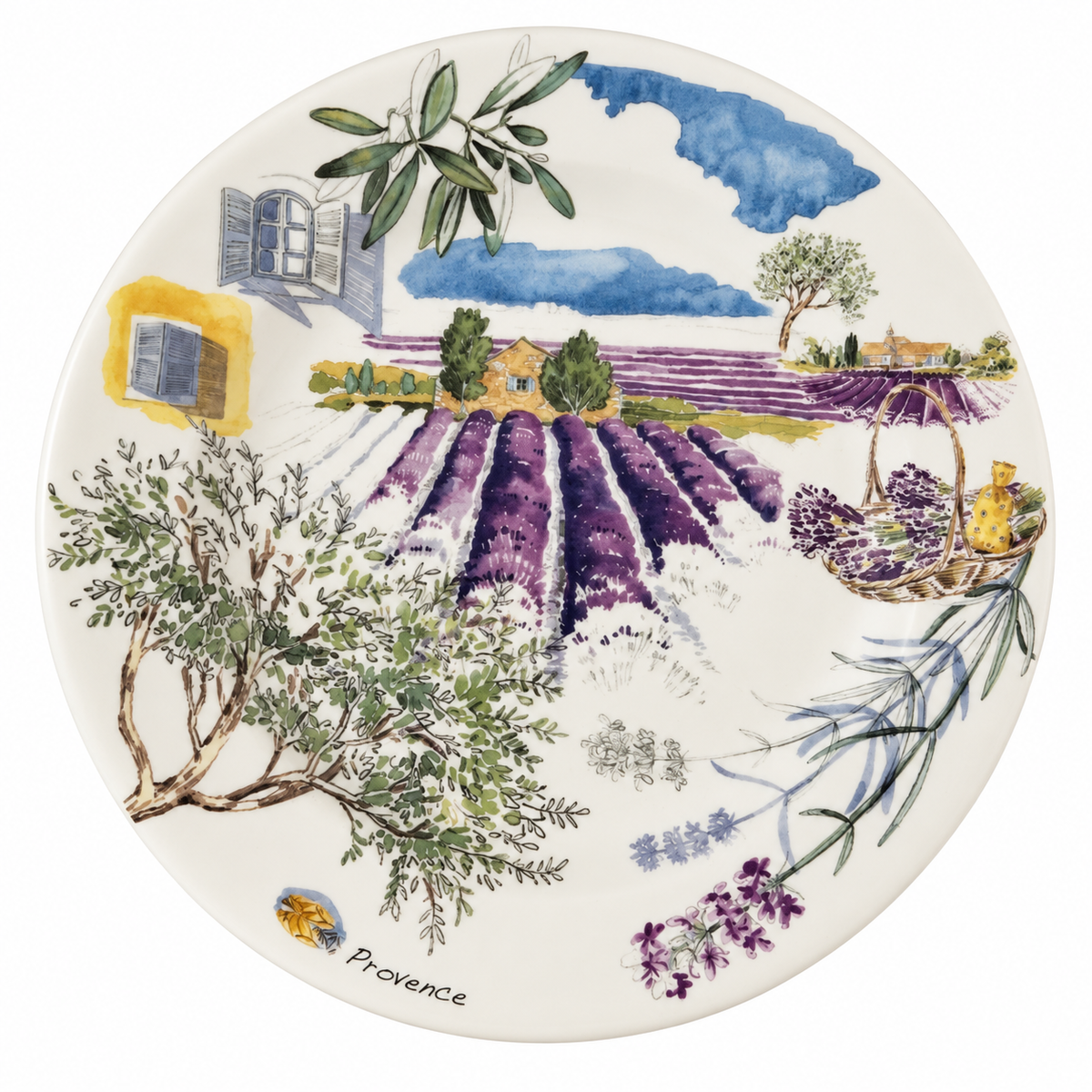 Gien France Provence Dinner Plate — Fishing Harbor or Lavender Fields