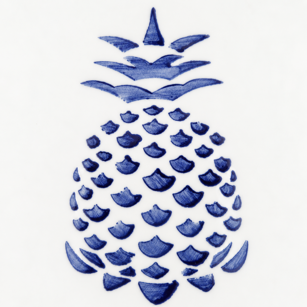 Vintage Neuwirth Portugal Blue & White Pineapple Plate — Pierced Heart Border