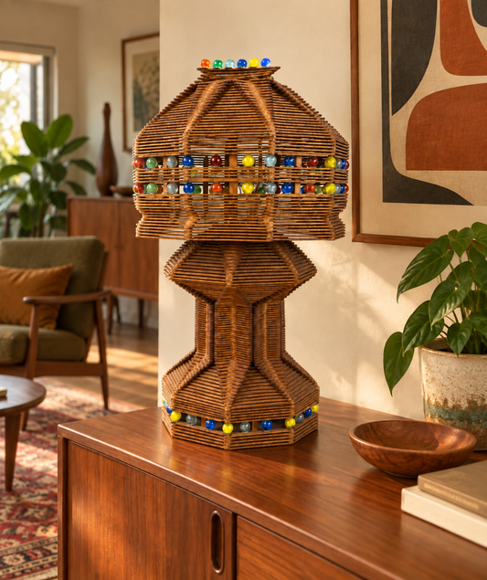 La Bruja — Vintage Tramp Art Lamp