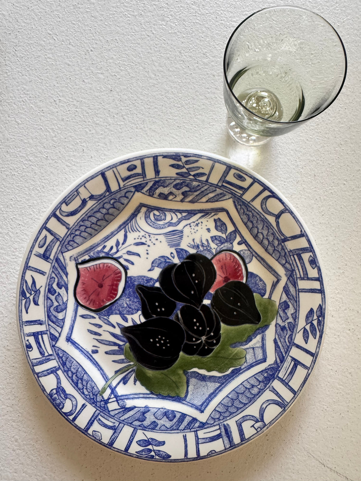 1970s Faïencerie de Gien Oiseau Bleu Fruit Plates — Kiwi, Lemon & Fig