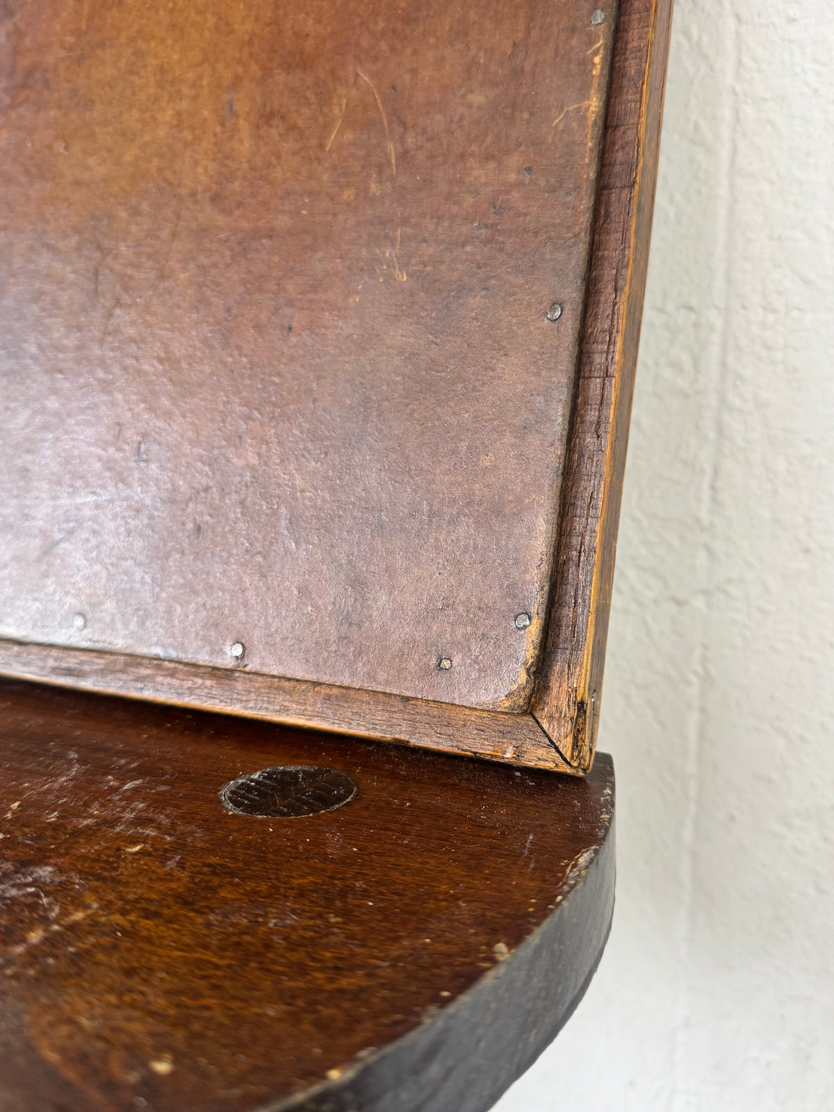 Antique French Carved Wood Beveled Mirror, c. 1880–1900