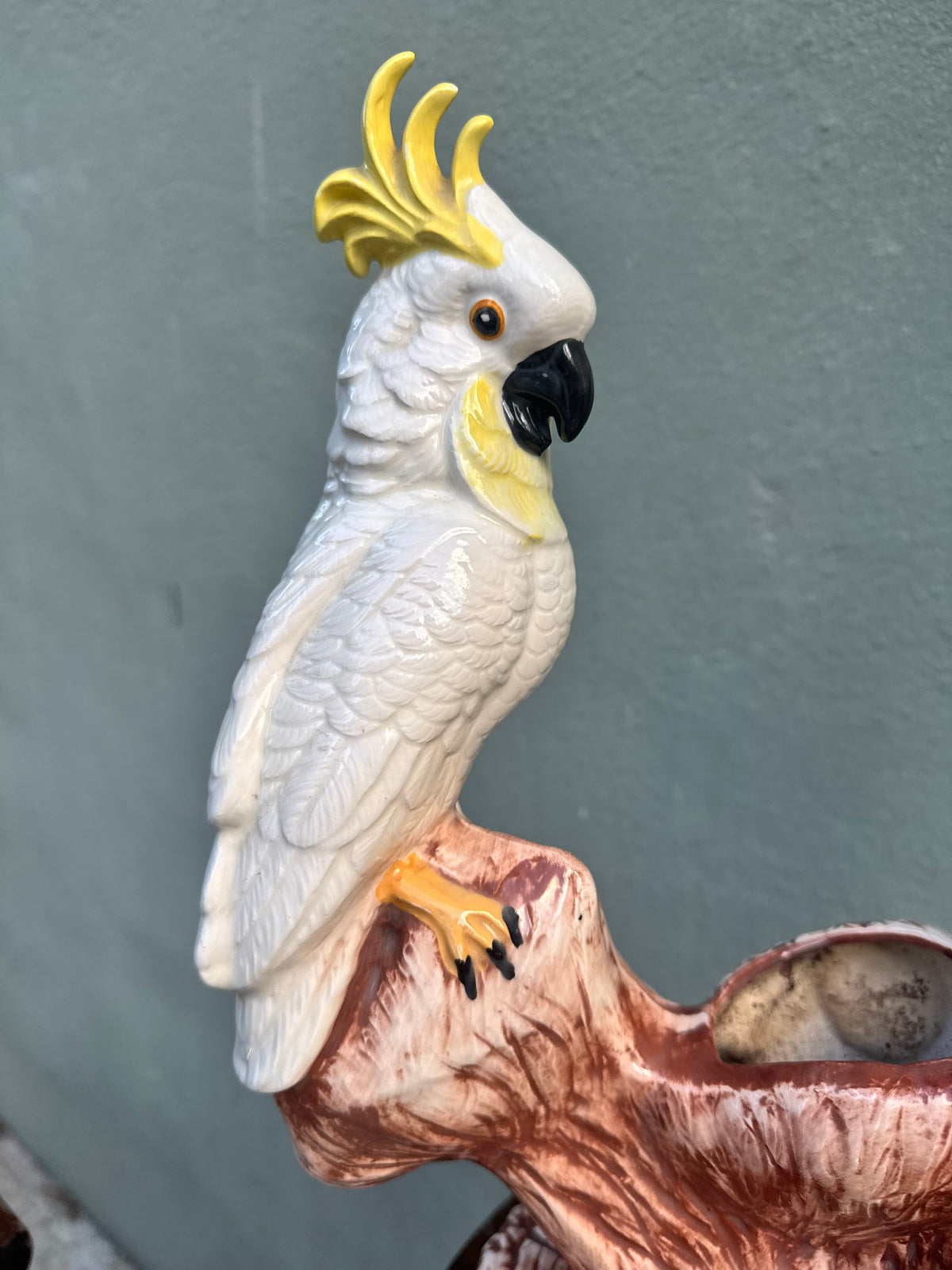 Vintage American Double Cockatoo Ceramic Planter, c. 1960s–70s