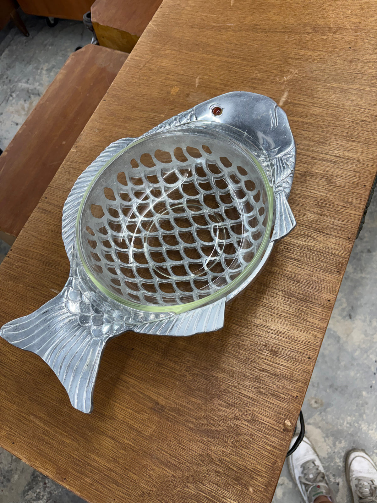Vintage Arthur Court Fish Bowl — Cast Aluminum, 1981