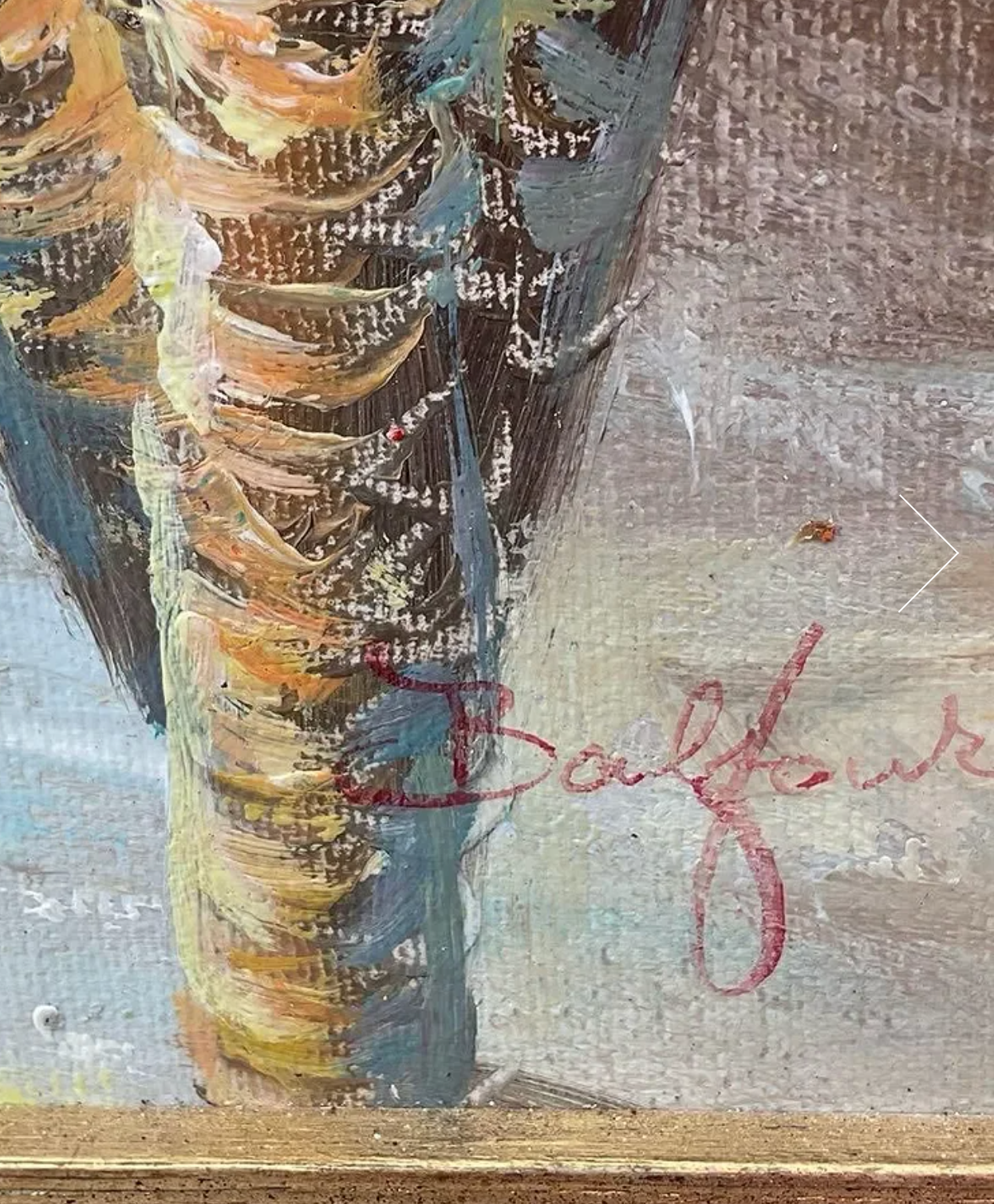 Vintage Indoor Garden Painting by Balfour — Original Canvas