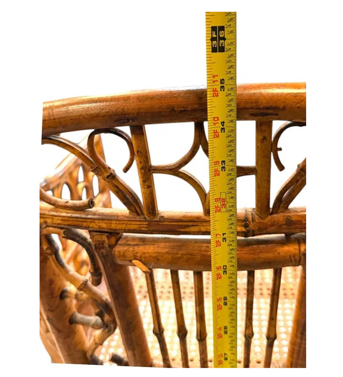 Vintage Brighton Pavilion–Style Rattan & Cane Armchair