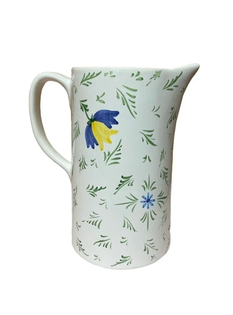 Vintage Portugal for Neuwirth Hand-Painted Floral Pitcher — Numbered 233/03
