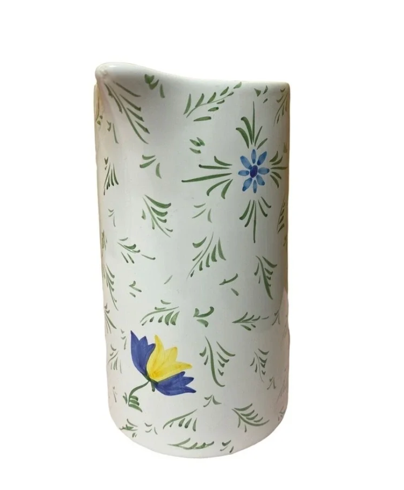 Vintage Portugal for Neuwirth Hand-Painted Floral Pitcher — Numbered 233/03