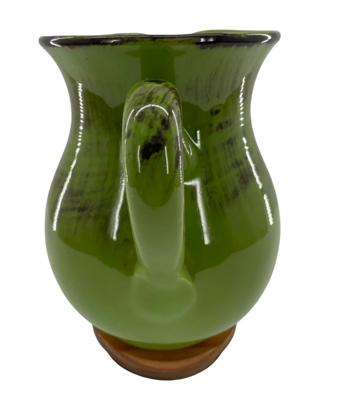 Vintage De Silva Terre d’Umbria Green Glazed Terracotta Pitcher — Made in Italy