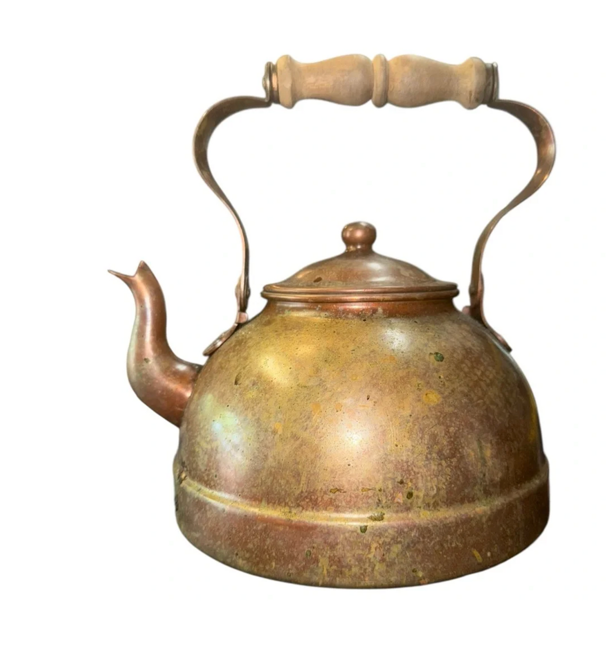 Vintage TAGUS Copper Kettle with Wooden Handle — Made in Portugal