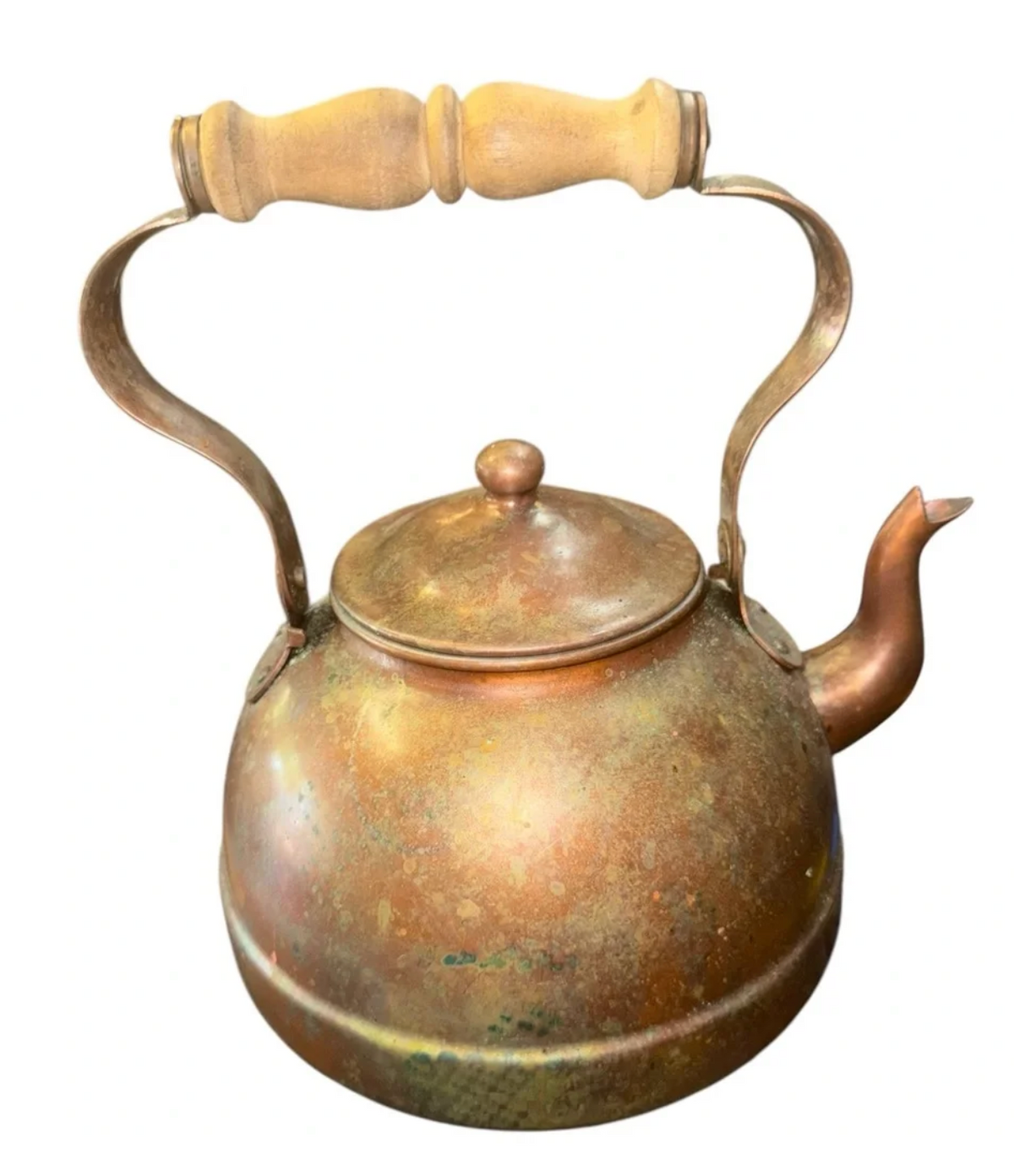 Vintage TAGUS Copper Kettle with Wooden Handle — Made in Portugal