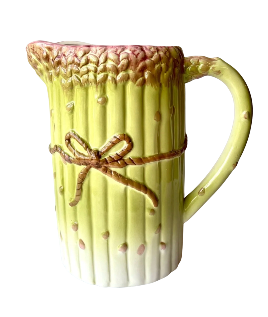 Vintage Albert Kessler Majolica Asparagus Pitcher — Sculptural Vegetable Jug