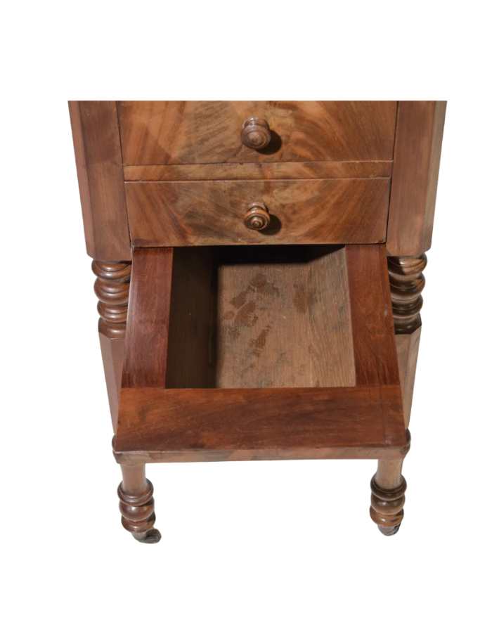 Antique French Mahogany Drop-Leaf Sewing / Work Table