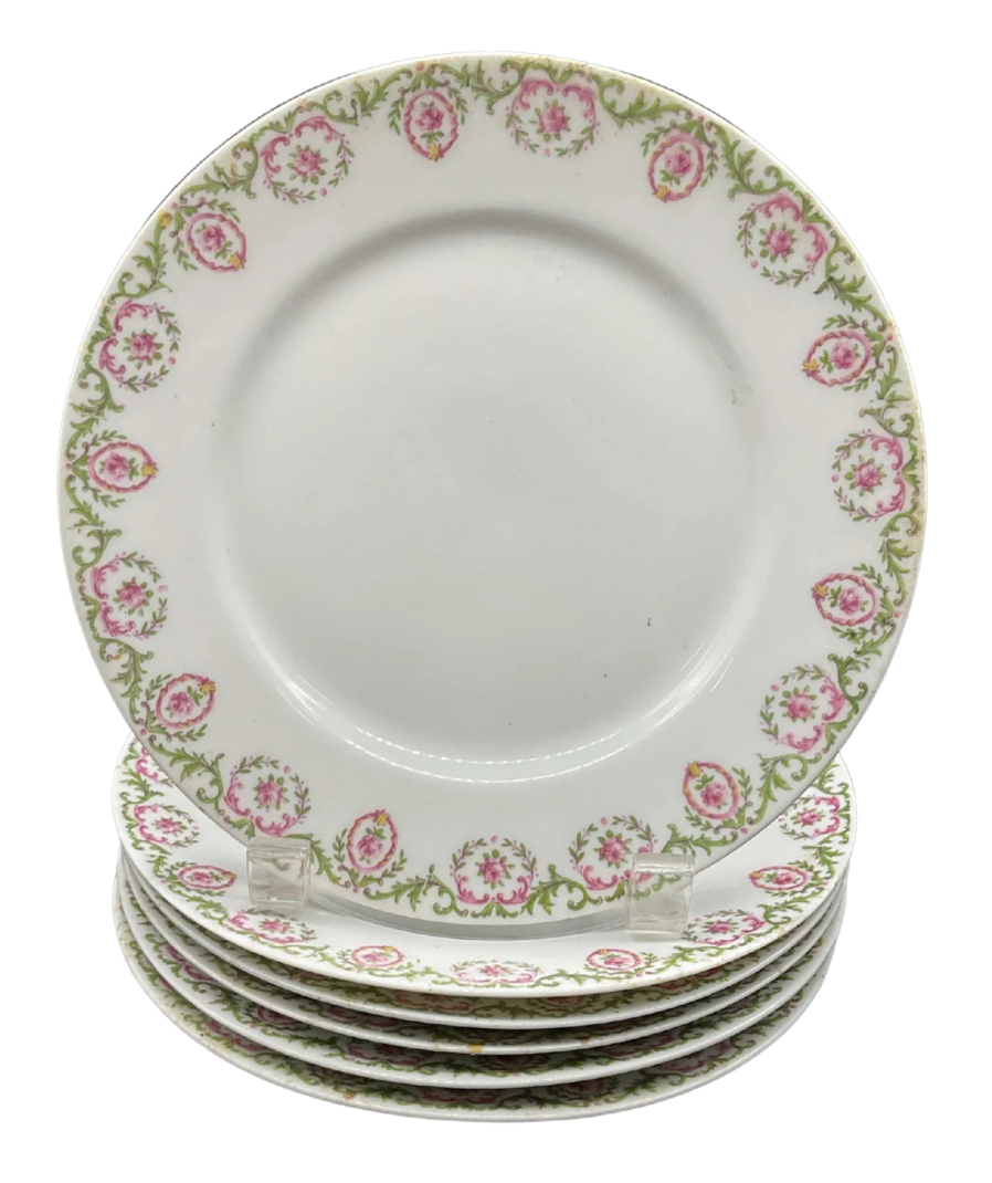 Antique Charles Ahrenfeldt Limoges Porcelain Plates — Set of 6 | France