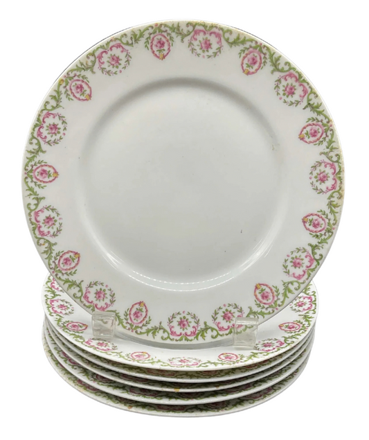 Antique Charles Ahrenfeldt Limoges Porcelain Plates — Set of 6 | France
