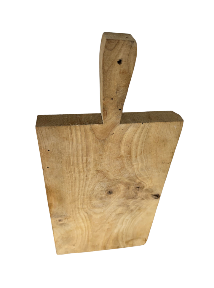 Antique French Provincial Hardwood Paddle Cutting Board, c. 1900–1930
