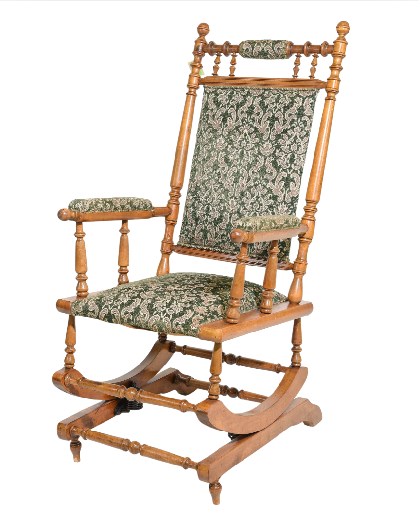 Vintage Swedish Upholstered Rocking Chair — Scandinavian Modern