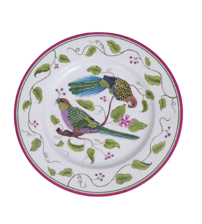 Vintage Lynn Chase “Parrots of Paradise” Porcelain Charger — 12"