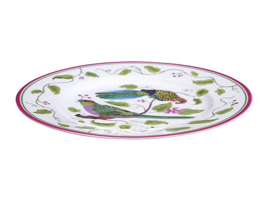 Vintage Lynn Chase “Parrots of Paradise” Porcelain Charger — 12"