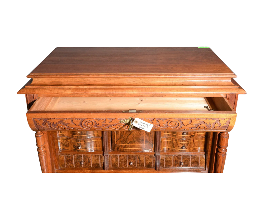Vintage Swedish Walnut Secretary Chiffonier — c. 1930s
