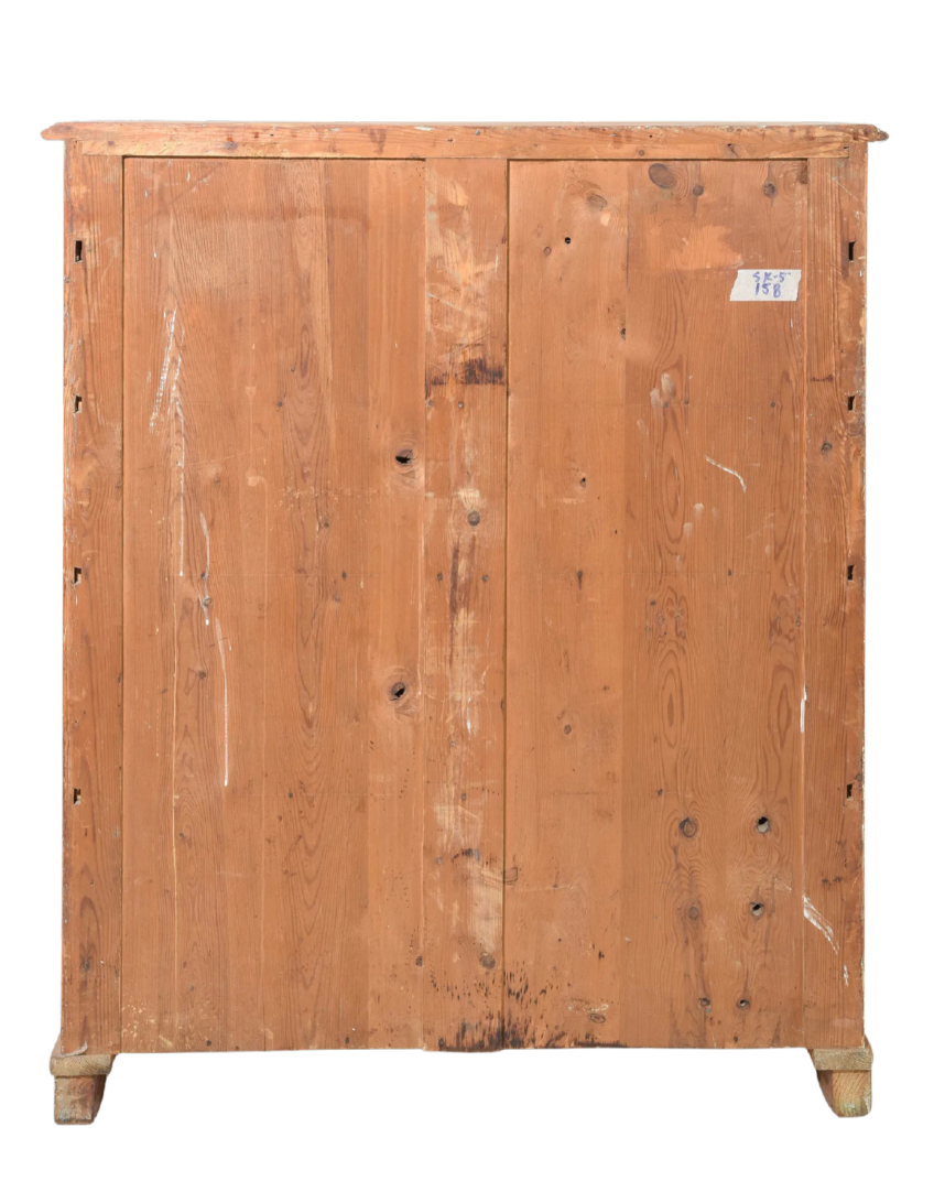 Antique Swedish Pine Double-Door Cabinet