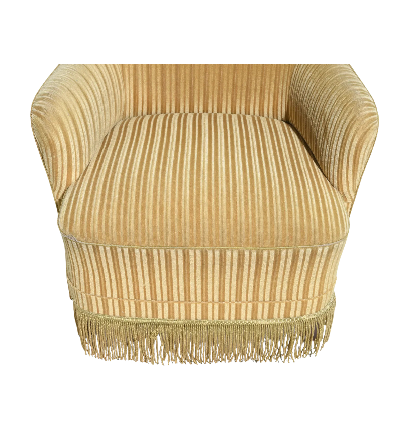 Vintage Danish Upholstered Crapaud-Style Lounge Chair