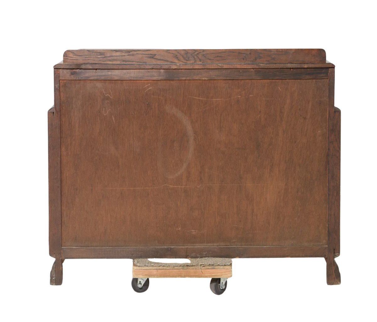 Vintage Tudor Revival Carved Oak Buffet Server / Sideboard