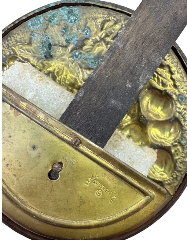 Vintage English Brass Fruit-Motif Silent Butler / Crumb Catcher — Choice of 2, c. 1960s