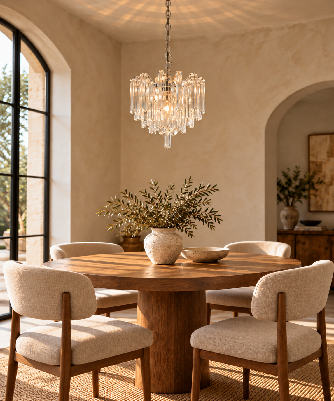 Vintage Italian Murano Glass Prism Chandelier — Mid-20th Century